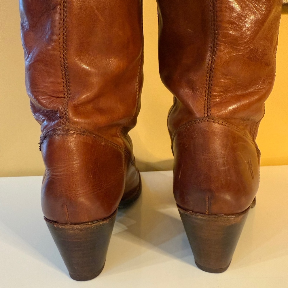 FRYE JACKIE BUTTON TALL BOOTS - COGNAC - SIZE 8 - Picture 5 of 10
